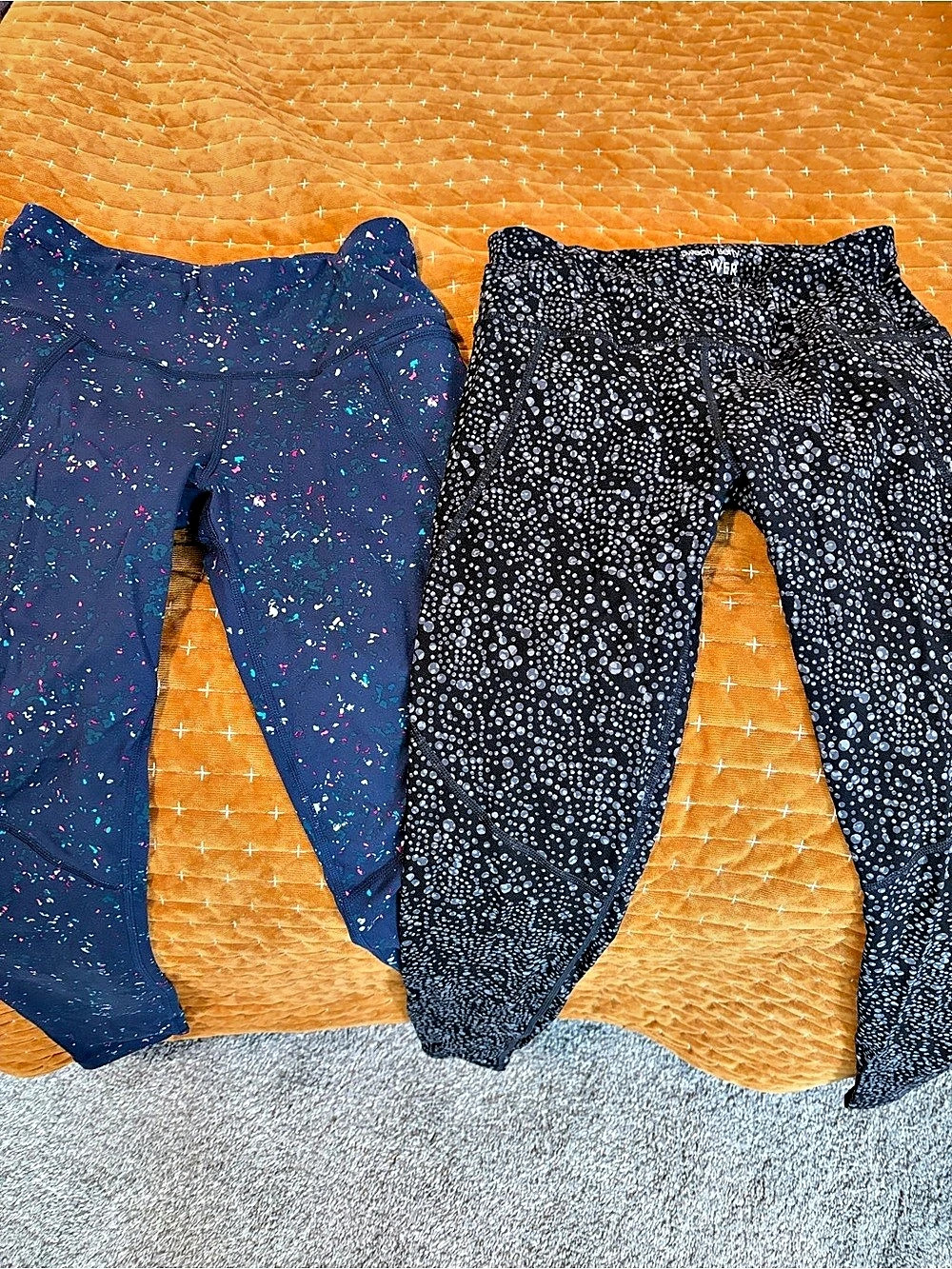 2 Pairs Sweaty Betty Power Workout Leggings Abstract Pattern Small (4)